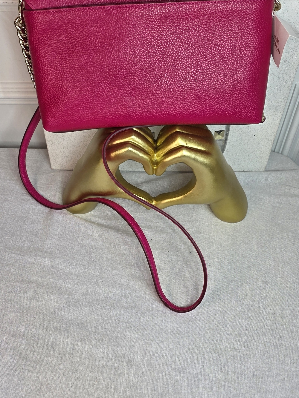 Coach Hot Pink Crossbody Turnlock Chain Shoulder Bag - Picture 4 of 11